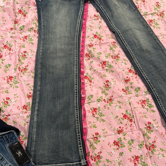 Grace in LA Blue Distressed Boot Cut Jeans - Picture 4 of 5